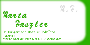 marta haszler business card
